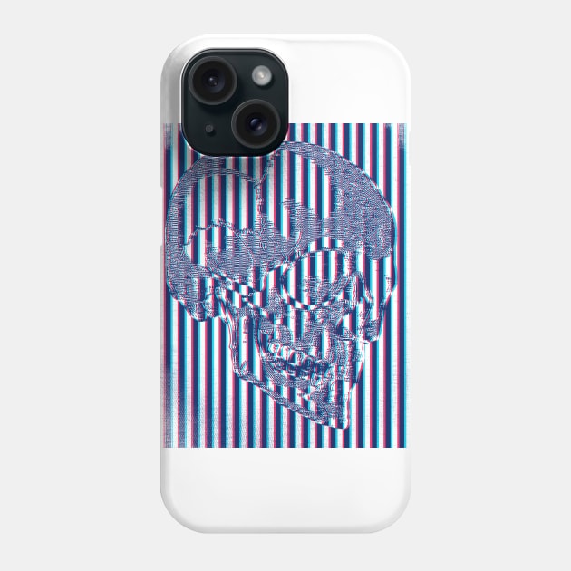 3D † Skull Strips † Psychedelic Graphic Design T-Shirt Phone Case by DankFutura