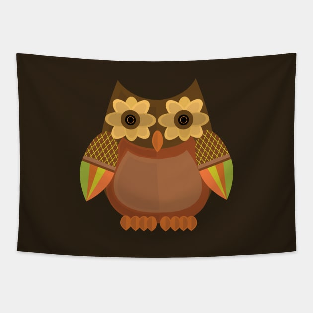 Harvest Owl - Brown Tapestry by adamzworld