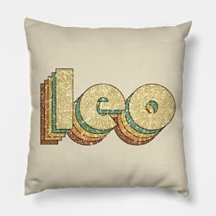 Leo // Vintage Rainbow Typography Style // 70s Pillow