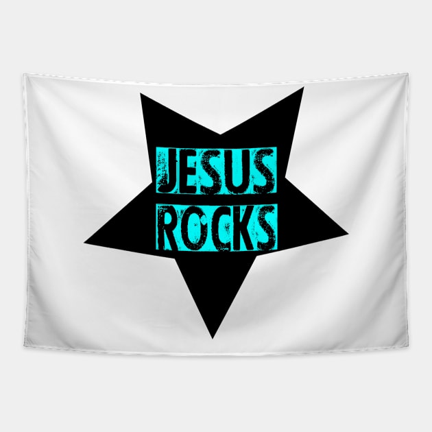 jesus rocks christian Tapestry by theshop