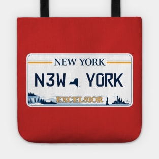 New York car license plate Tote