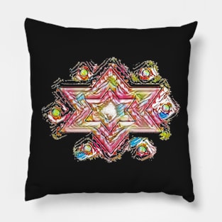 Rose Star of David Pillow