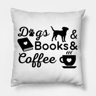 Dogs books coffee Pillow