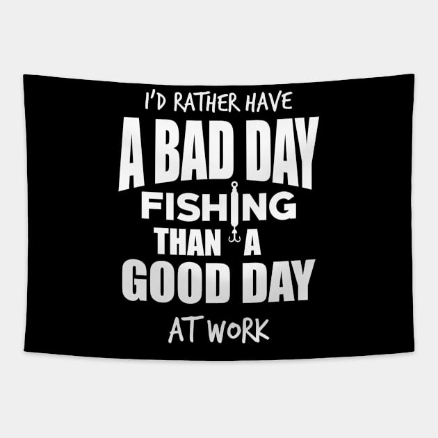 Funny Fishing Design Fisherman Gift Product Tapestry by Linco