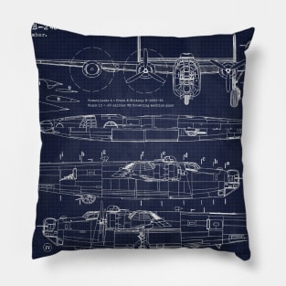 B24 Liberator Blueprint Pillow