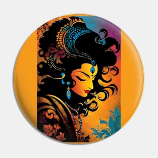 Lord Krishna color art Pin