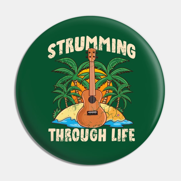 Ukulele Strumming Through Life Pin by E