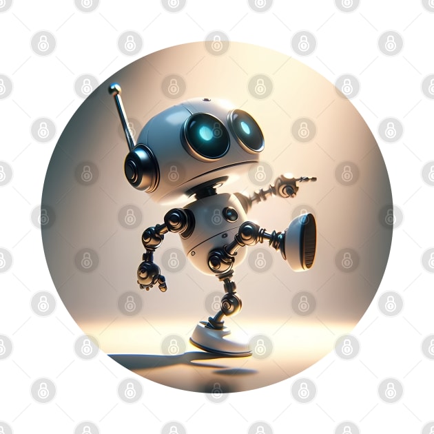 A small robot trying to dance with its funny moves by maricetak