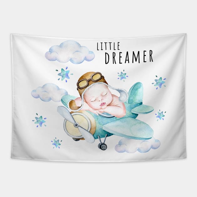 Newborn Baby Boy Sleeping Tapestry by Simple Wishes Art