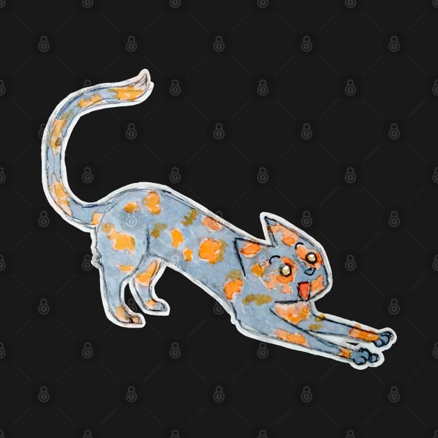 Carey cat watercolour by bitingnclawing