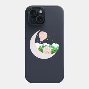 Moon cabin woods house - Fantasy Phone Case