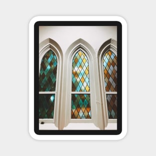 old church stained glass windows Magnet