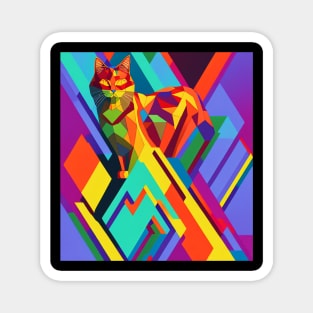 Trippy Abstract Cat Magnet