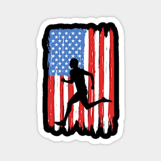 American Flag Running Graphic Magnet