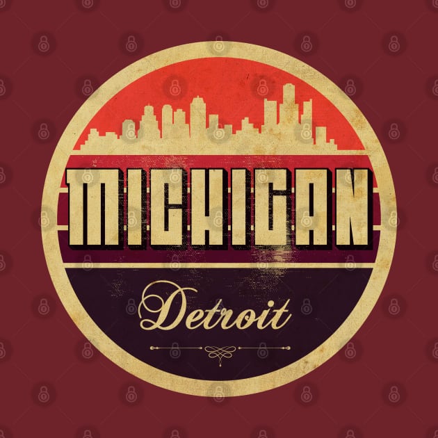 Michigan Detroit Vintage by CTShirts