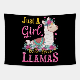 Just A Girl Who Loves Llamas Cute Lama Tapestry