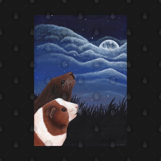 Guinea Pigs Under the Moon by WolfySilver