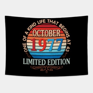 October 1977 One Of A Kind Life That Begins At 43 Years Old Limited Edition Happy Birthday To Me You Tapestry