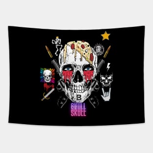 Pizza Skull Tapestry