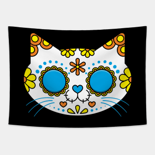 Sugar Skull Cat Tapestry