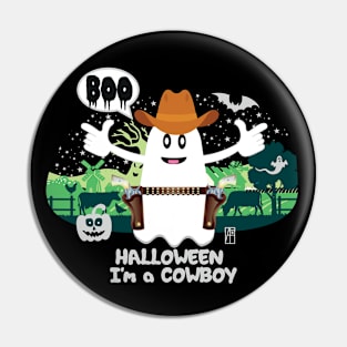 BOO Cowboy dressed as a GHOST - cute Halloween Pin