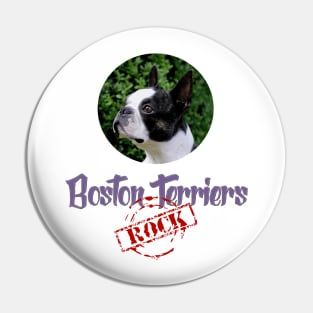 Boston Terriers Rock! Pin