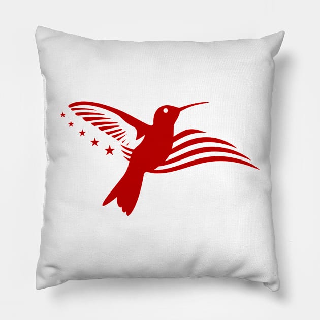 hummingbird in red color Pillow by SASTRAVILA