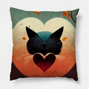 The Most Wonderful Time Of Year black Cat In Autumn Gift For CAT LOVERS Pillow