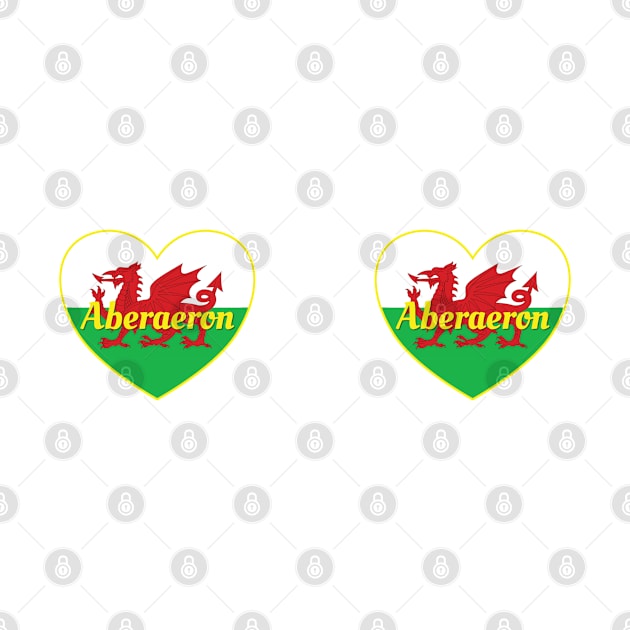 Aberaeron Wales UK Wales Flag Heart by DPattonPD