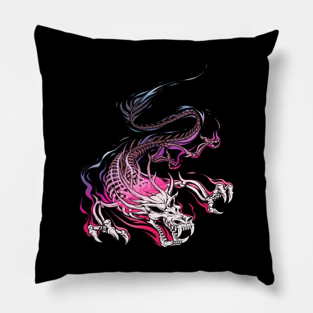 Chinese Skull Dragon Pillow by Tobe_Fonseca