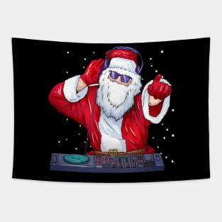 DJ Santa Illustration Tapestry