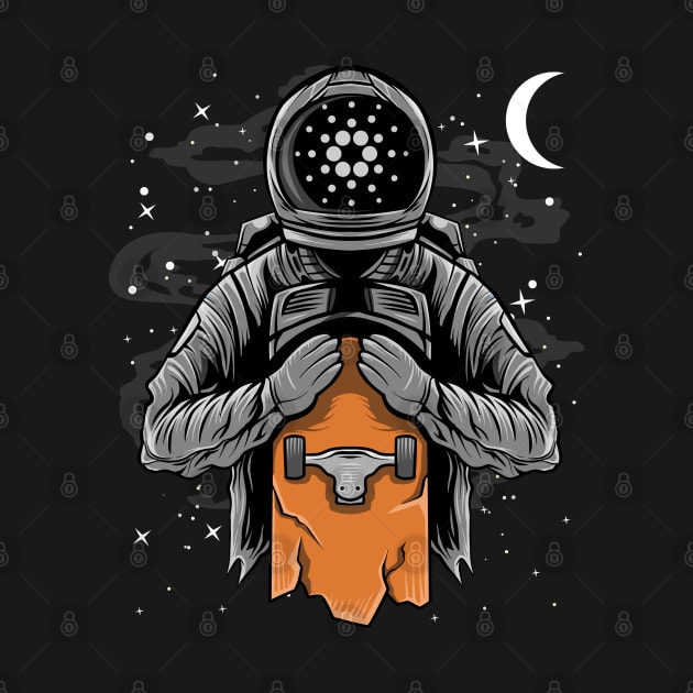 Astronaut Skate Cardano Crypto ADA Coin To The Moon Token Cryptocurrency Wallet Cardano HODL Birthday Gift For Men Women Kids by Thingking About