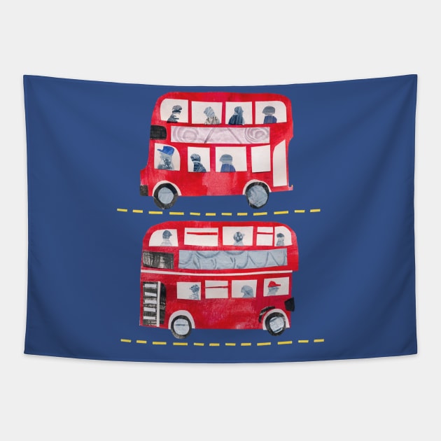 London Bus Tapestry by Tracey English