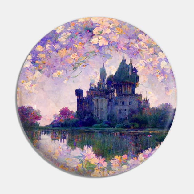 Castle Impressionism Purple Fantasy Monet Inspired Pin by joannejgg