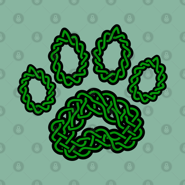 Celtic Knot Dog Paw Print by Braznyc