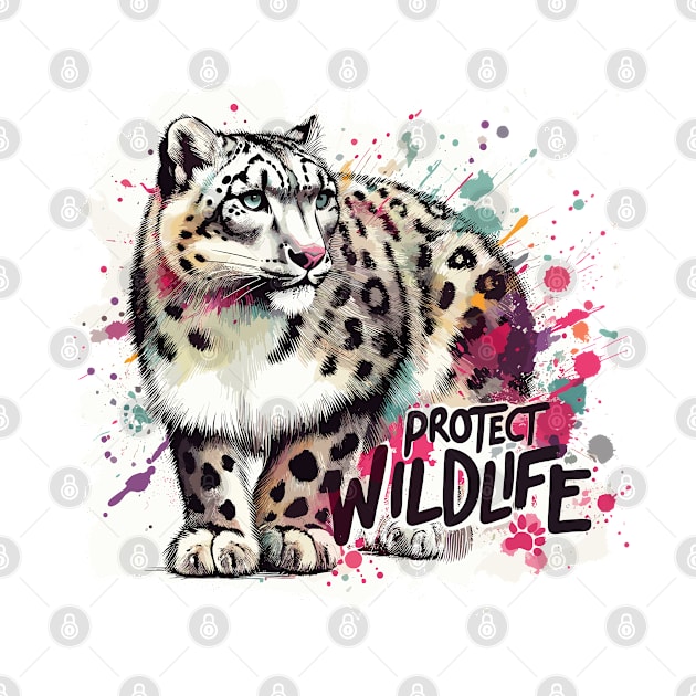 Snow Leopard - Protect Wildlife by PrintSoulDesigns