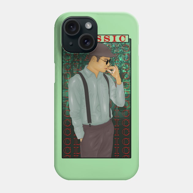 Classic Classic Style Man With a cigarette " Smoking " ( Drawing Vector Art Style )Style Man ( Drawing Vector Art Style ) Phone Case by Ghean