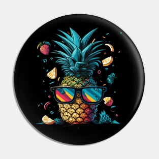 Funny Pineapple Gift Retro Vintage Funny Beach Summer Pin