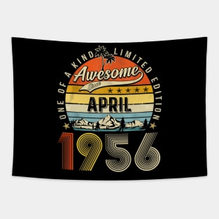 Awesome Since April 1956 Vintage 67th Birthday Tapestry