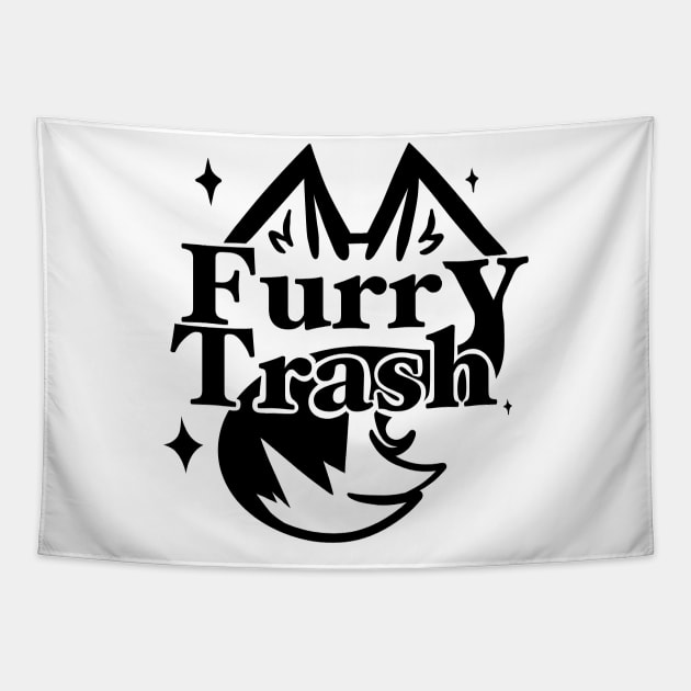 Furry Trash Black Tapestry by FloofflebuttArts