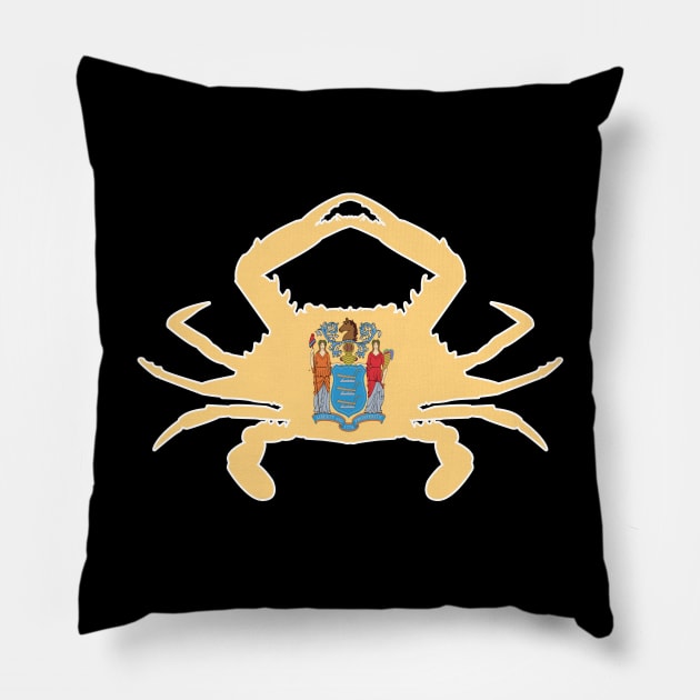 Crab of New Jersey Pillow by Wickedcartoons