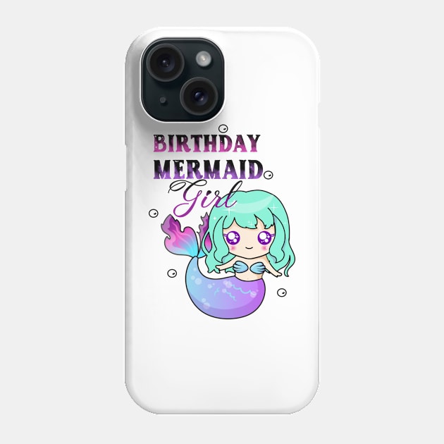 Birthday mermaid girl Phone Case by YaiVargas