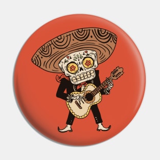 Day of the Dead Mariachi with Guitar & Sombrero Pin