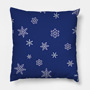 Blue Winter Snowflake Pattern Pillow