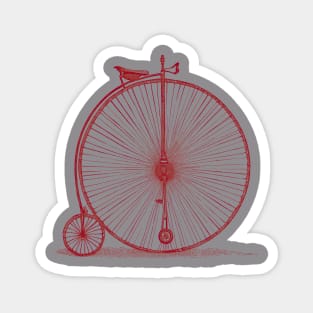 Penny-farthing - red Magnet