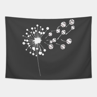 Baseball Paddle Lover Fan Dandelion Seeds Floral Art Gift T-Shirt Tapestry