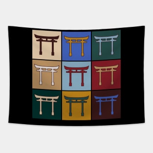 Pop Art Shinto Torii Traditional Sacred Gate Japan Shrine 425 Tapestry