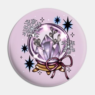 Winter Crystal Ball Pin