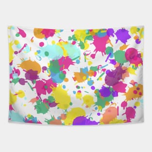 Abstract Neon Color Paint Splash Tapestry