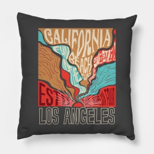 vintage California Beach club sunshine Pillow